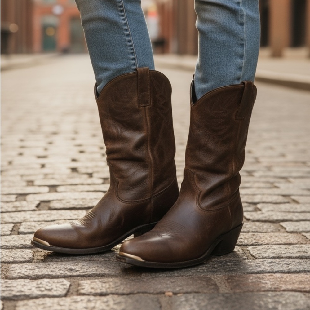 Dingo Golden Condor Women’s Leather Cowboy Boots Size 9 Brown Model D17542 - Picture 8 of 10